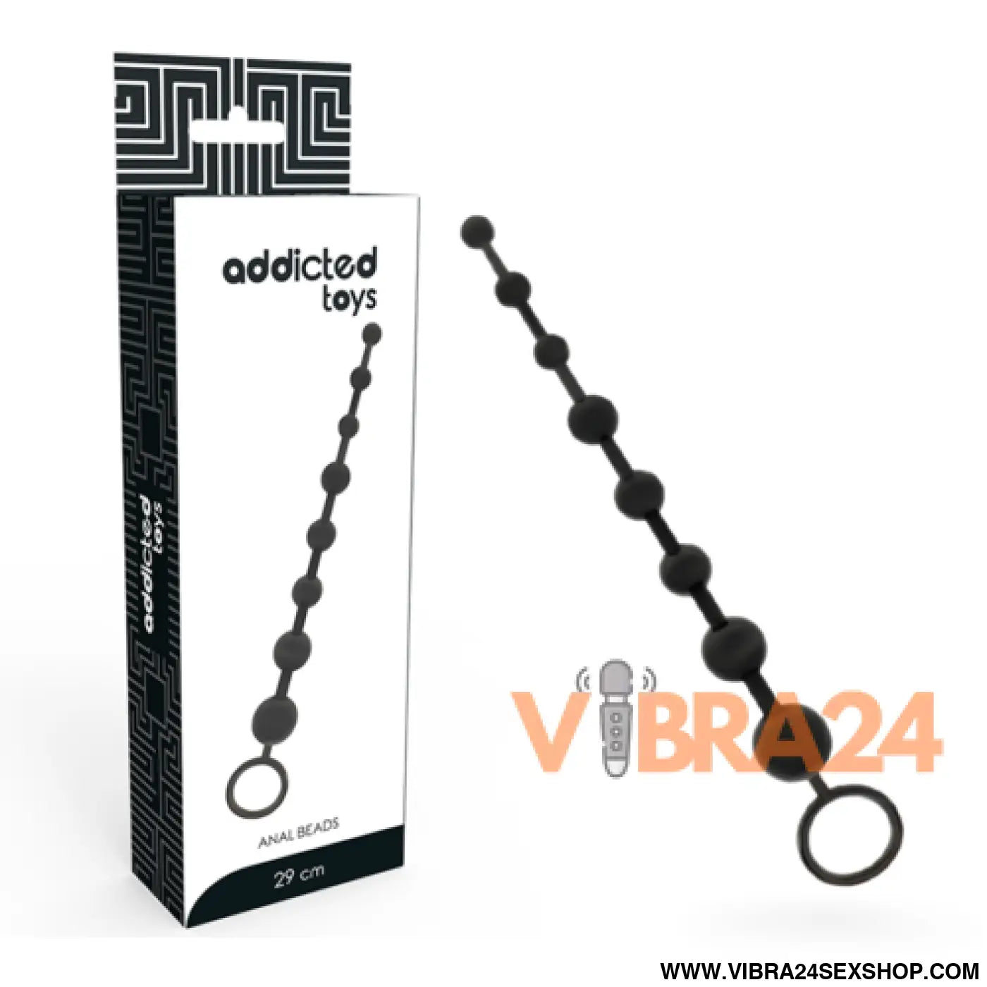 ADDICTED TOYS - Contas Anais Pretas 29 cm para Prazer Aumentado