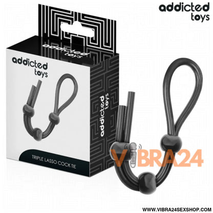 ADDICTED TOYS - Corda de Silicone para Pénis de Triplo Loop para Aumento de Prazer - VIBRA24 SEXSHOP