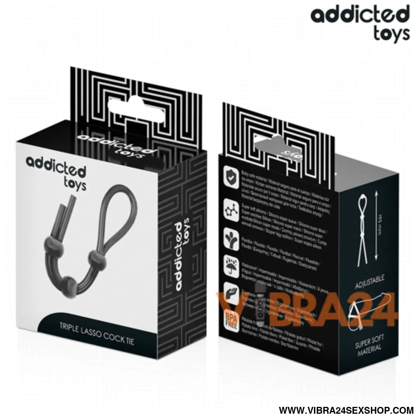ADDICTED TOYS - Corda de Silicone para Pénis de Triplo Loop para Aumento de Prazer - VIBRA24 SEXSHOP
