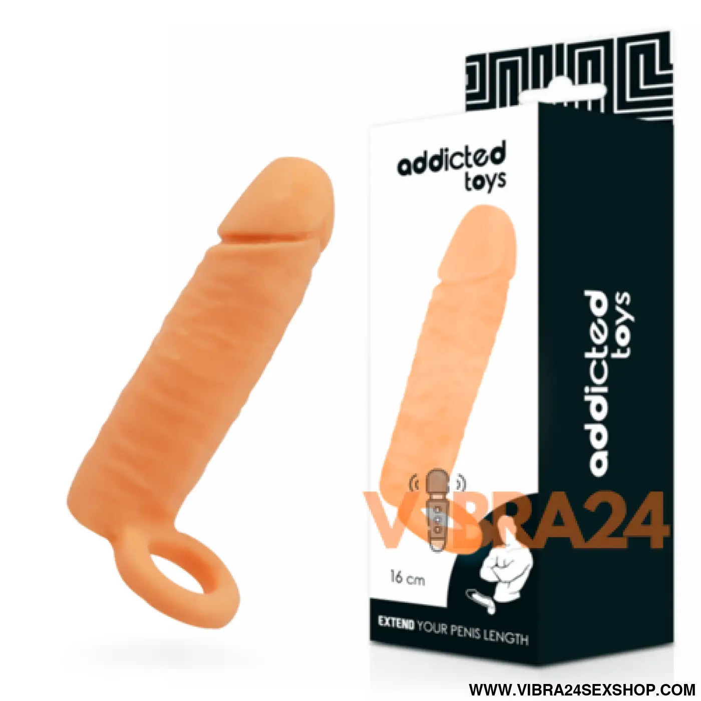 ADDICTED TOYS - Extensor Peniano 16 cm para Aumento de Tamanho - VIBRA24 SEXSHOP