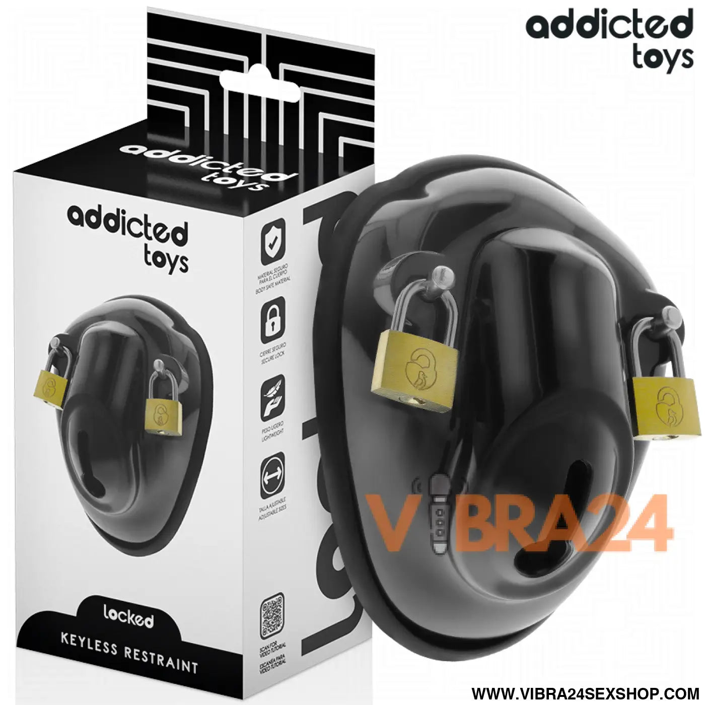 ADDICTED TOYS LOCKED - GAIOLA DE CONTENÇÃO SEM CHAVE PARA PÊNIS 11,5 CM