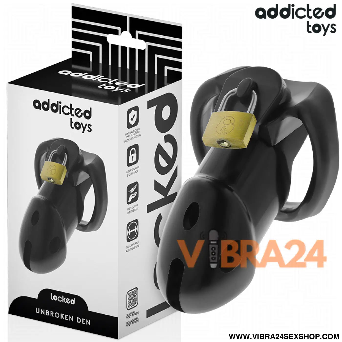 ADDICTED TOYS LOCKED - GAIOLA DE PÊNIS DEN INQUEBRÁVEL 9,8 CM