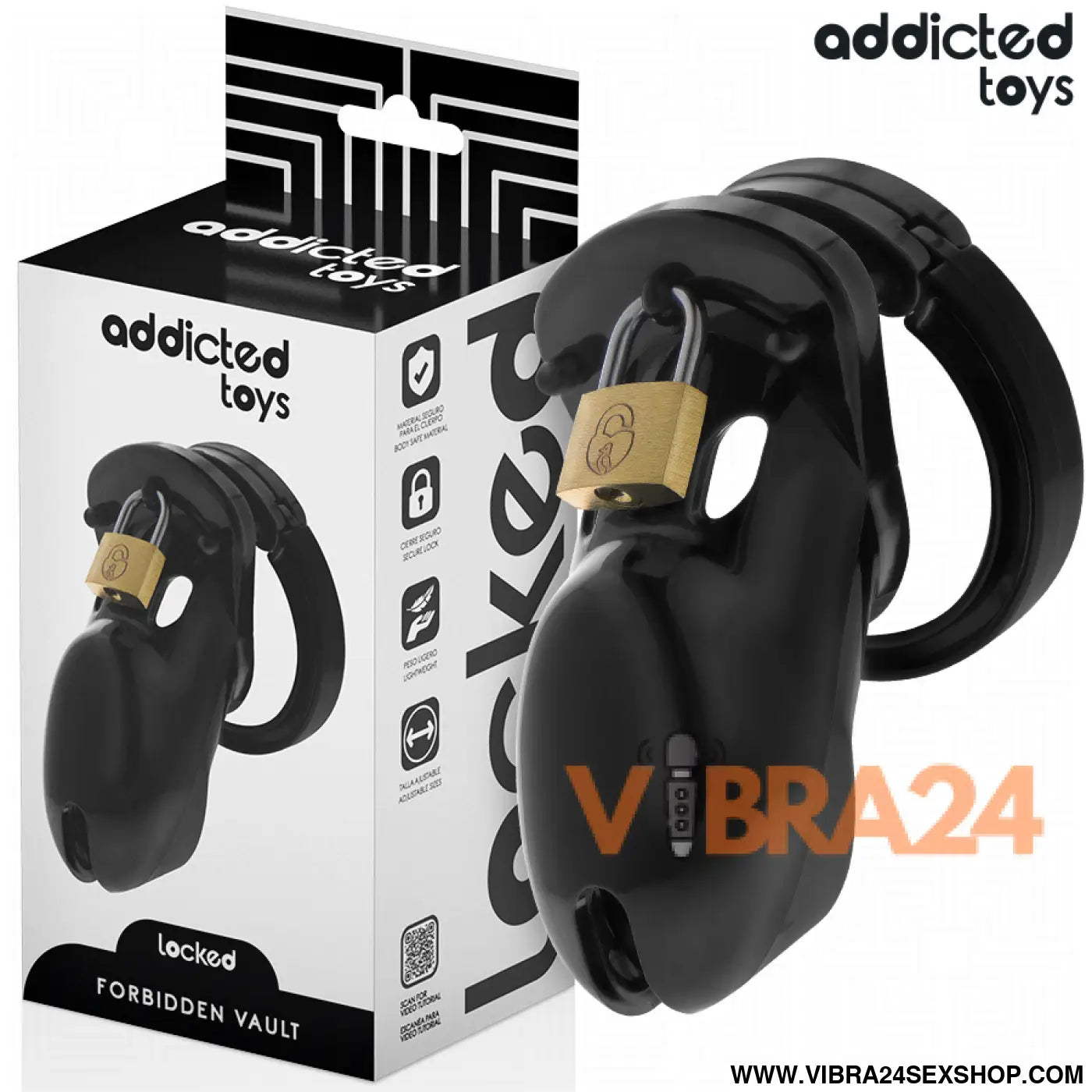 ADDICTED TOYS LOCKED - GAIOLA PARA PÊNIS FORBIDDEN VAULT 10 CM