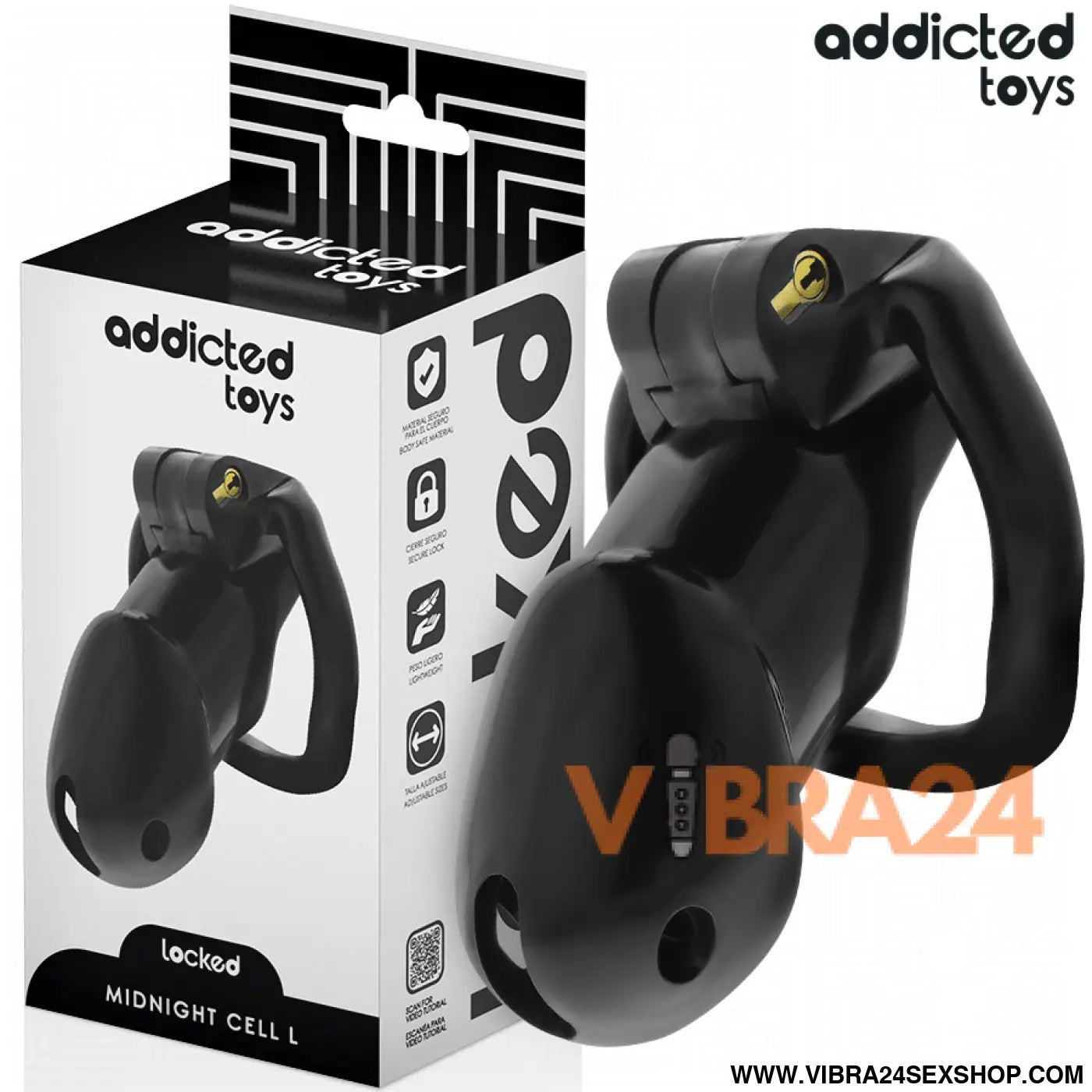ADDICTED TOYS LOCKED - GAIOLA PENIANA MINDNIGHT CELL TAMANHO L