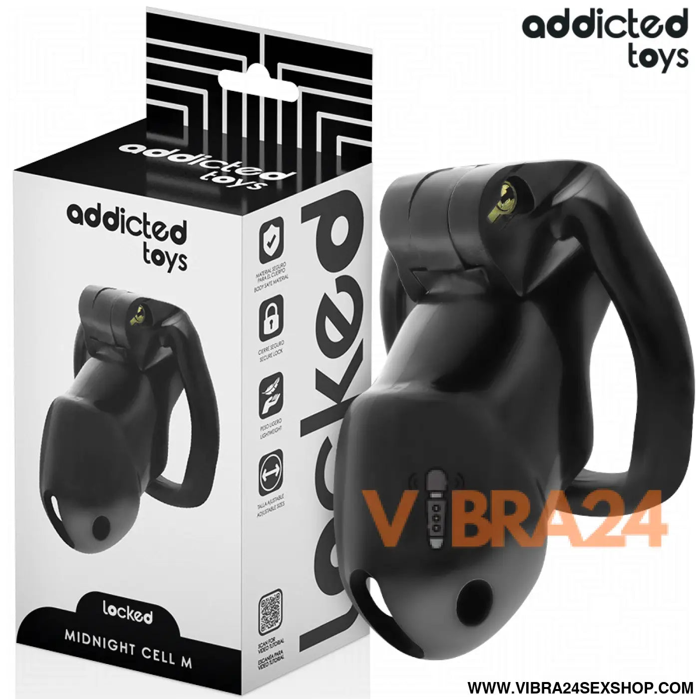 ADDICTED TOYS LOCKED - GAIOLA PENIANA MINDNIGHT CELL TAMANHO M