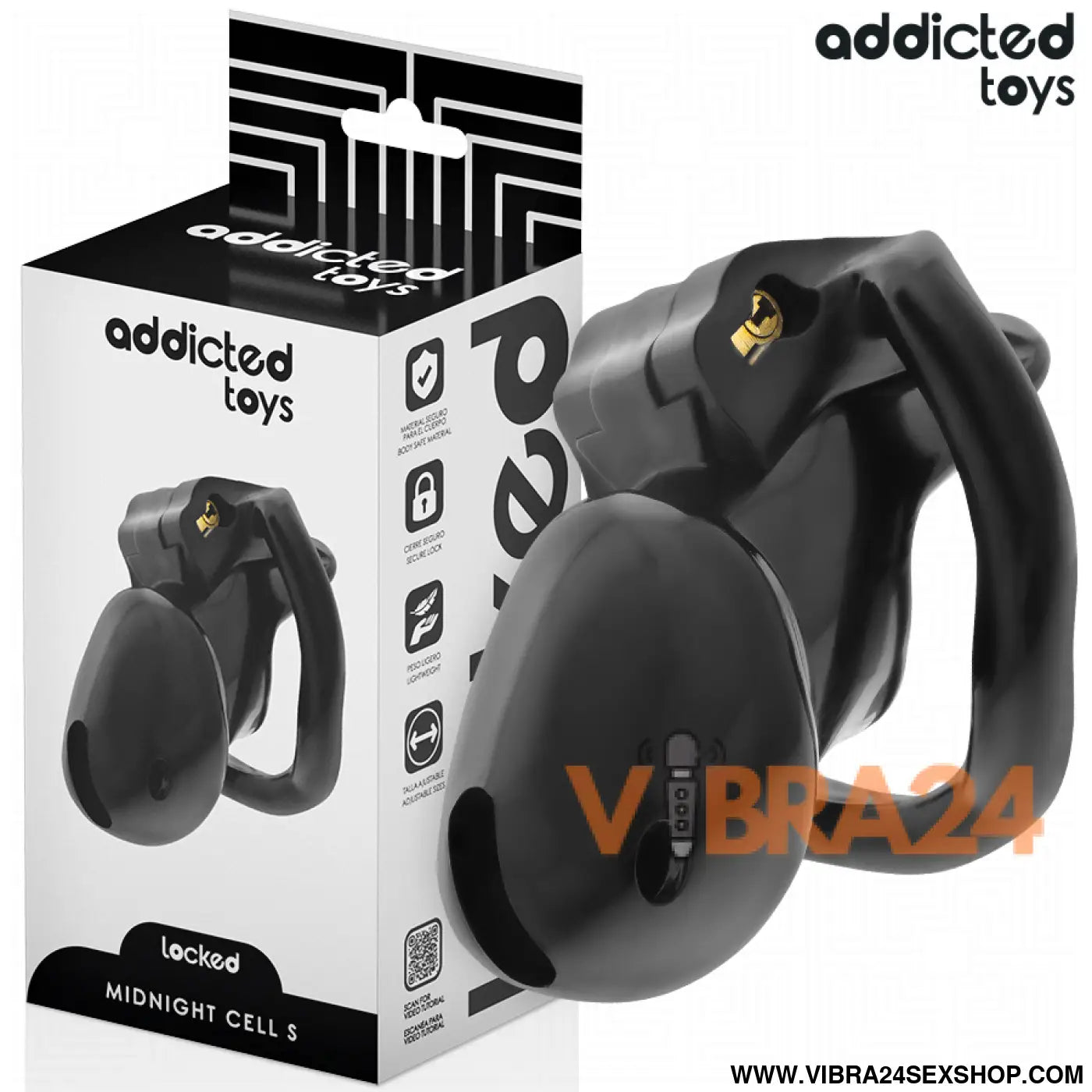 ADDICTED TOYS LOCKED - GAIOLA PENIANA MINDNIGHT CELL TAMANHO S