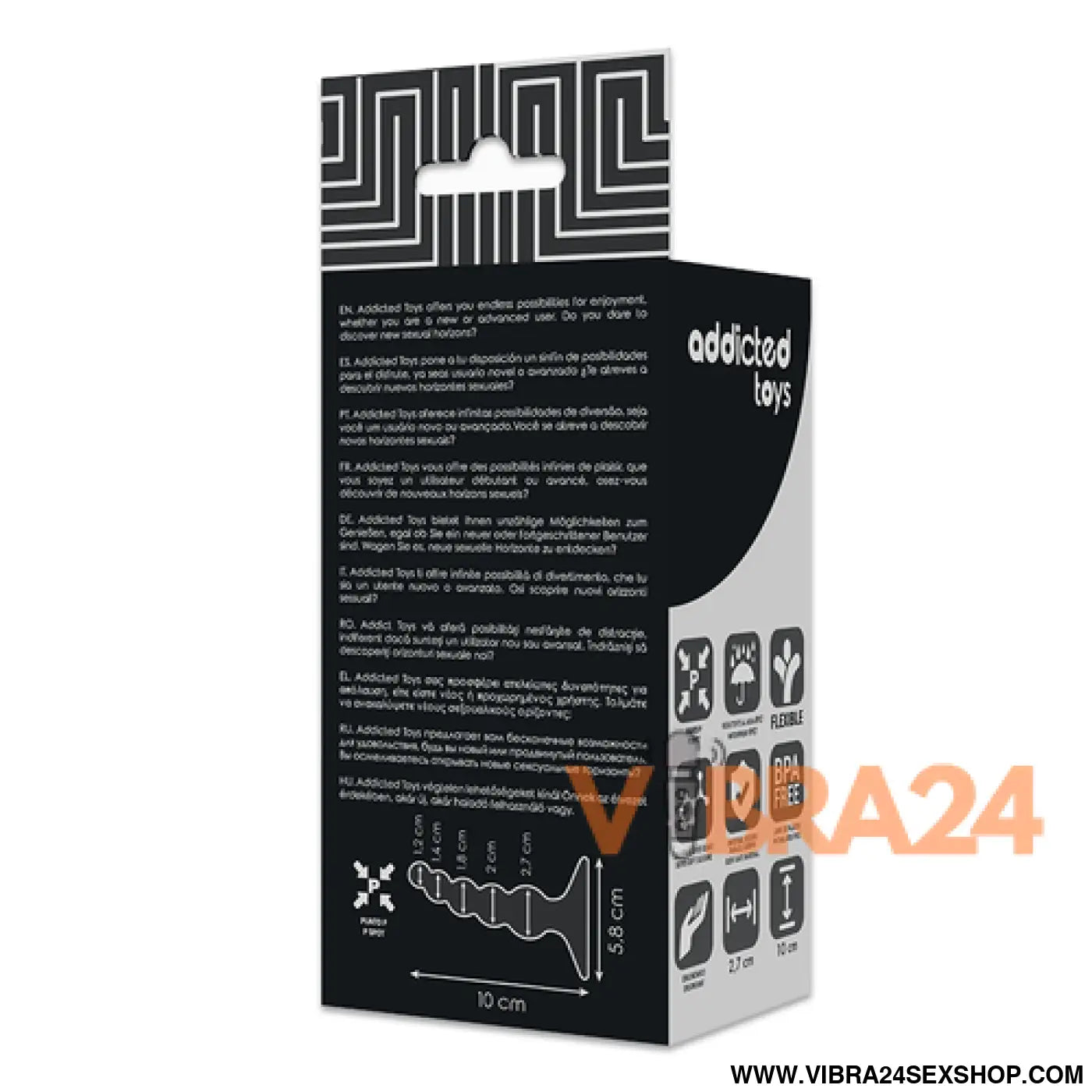ADDICTED TOYS - Plug Anal 10 cm Preto para Prazer Inigualável