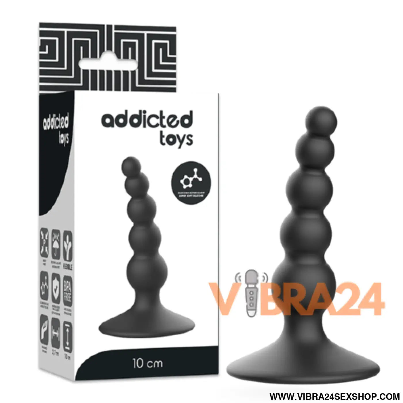 ADDICTED TOYS - Plug Anal 10 cm Preto para Prazer Inigualável
