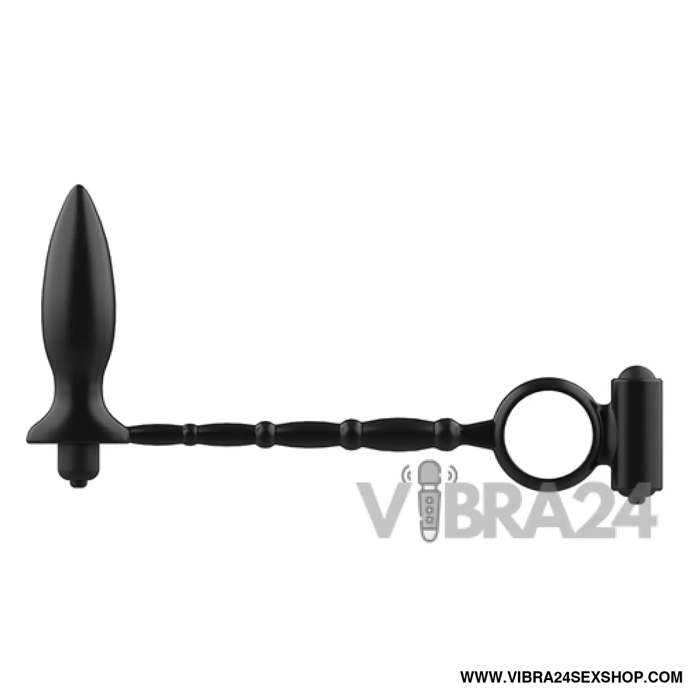 ADDICTED TOYS - Plug Anal com Vibrador e Anel Vibratório - VIBRA24 SEXSHOP