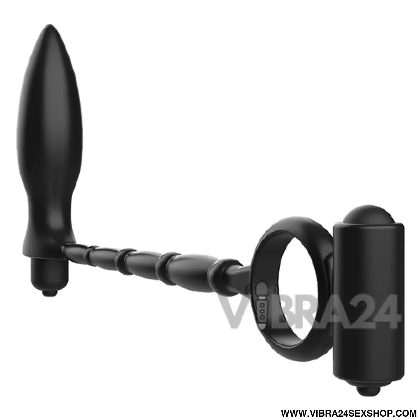 ADDICTED TOYS - Plug Anal com Vibrador e Anel Vibratório - VIBRA24 SEXSHOP