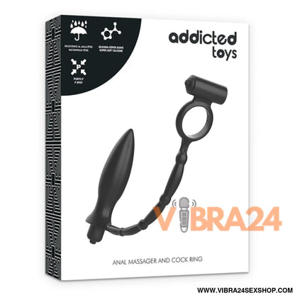 ADDICTED TOYS - Plug Anal com Vibrador e Anel Vibratório - VIBRA24 SEXSHOP