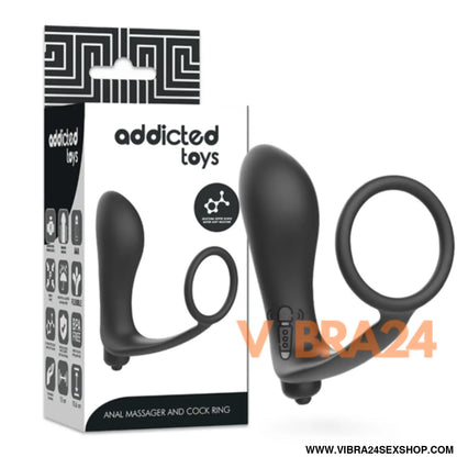 ADDICTED TOYS - Plug Anal Vibratório com Anel Peniano para Prazer Intenso - VIBRA24 SEXSHOP