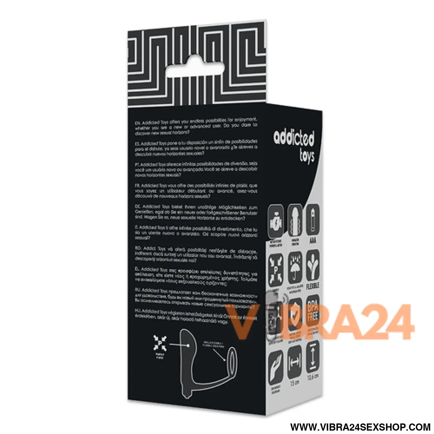 ADDICTED TOYS - Plug Anal Vibratório com Anel Peniano para Prazer Intenso - VIBRA24 SEXSHOP