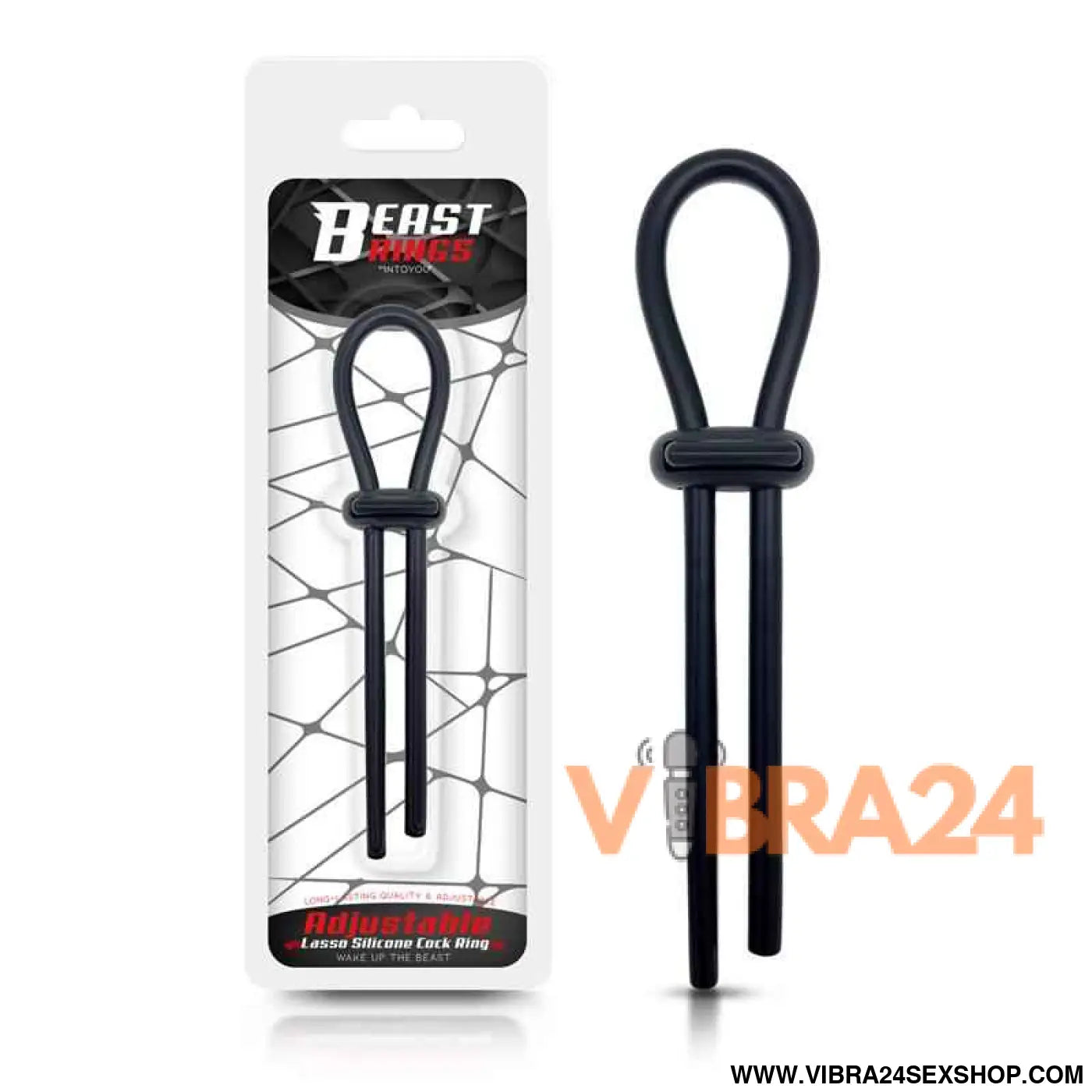 Adjustable Lasso Cock Ring Solid Silicone Black