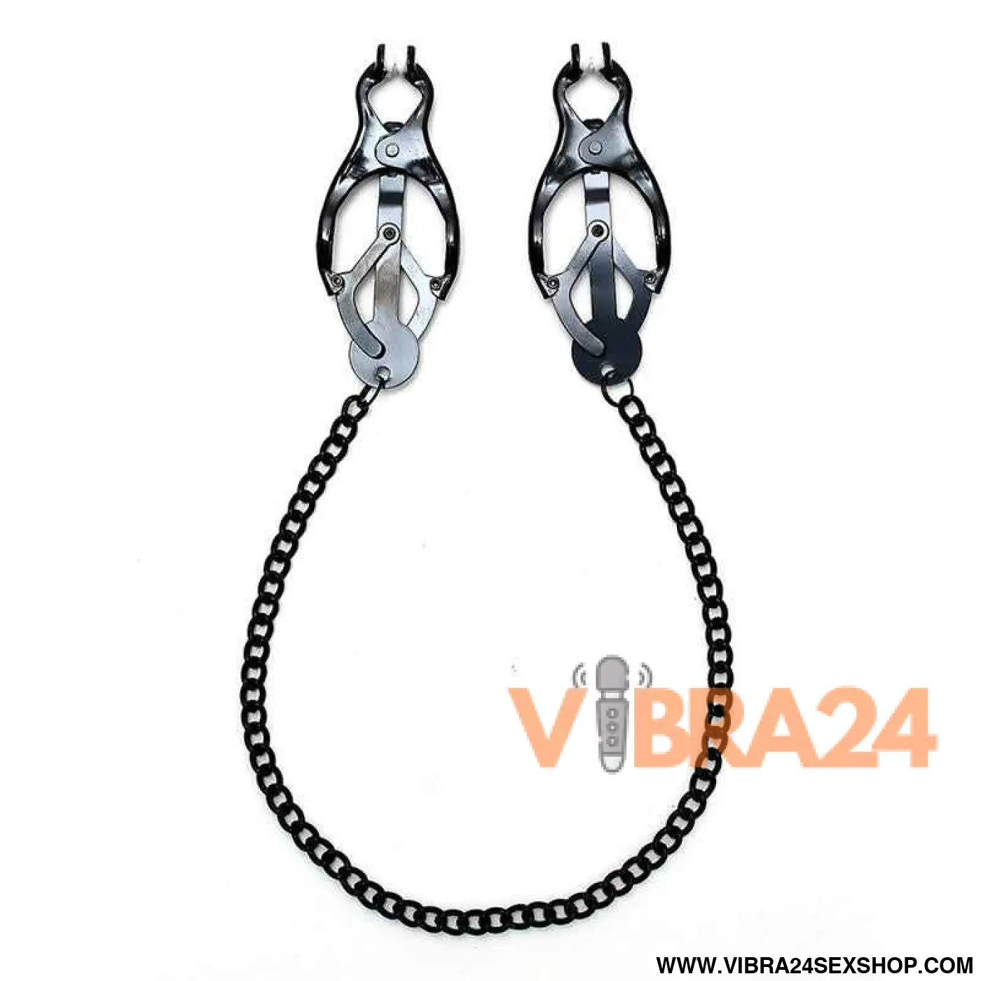 Adjustable nipple clamps butterfly style with black chain