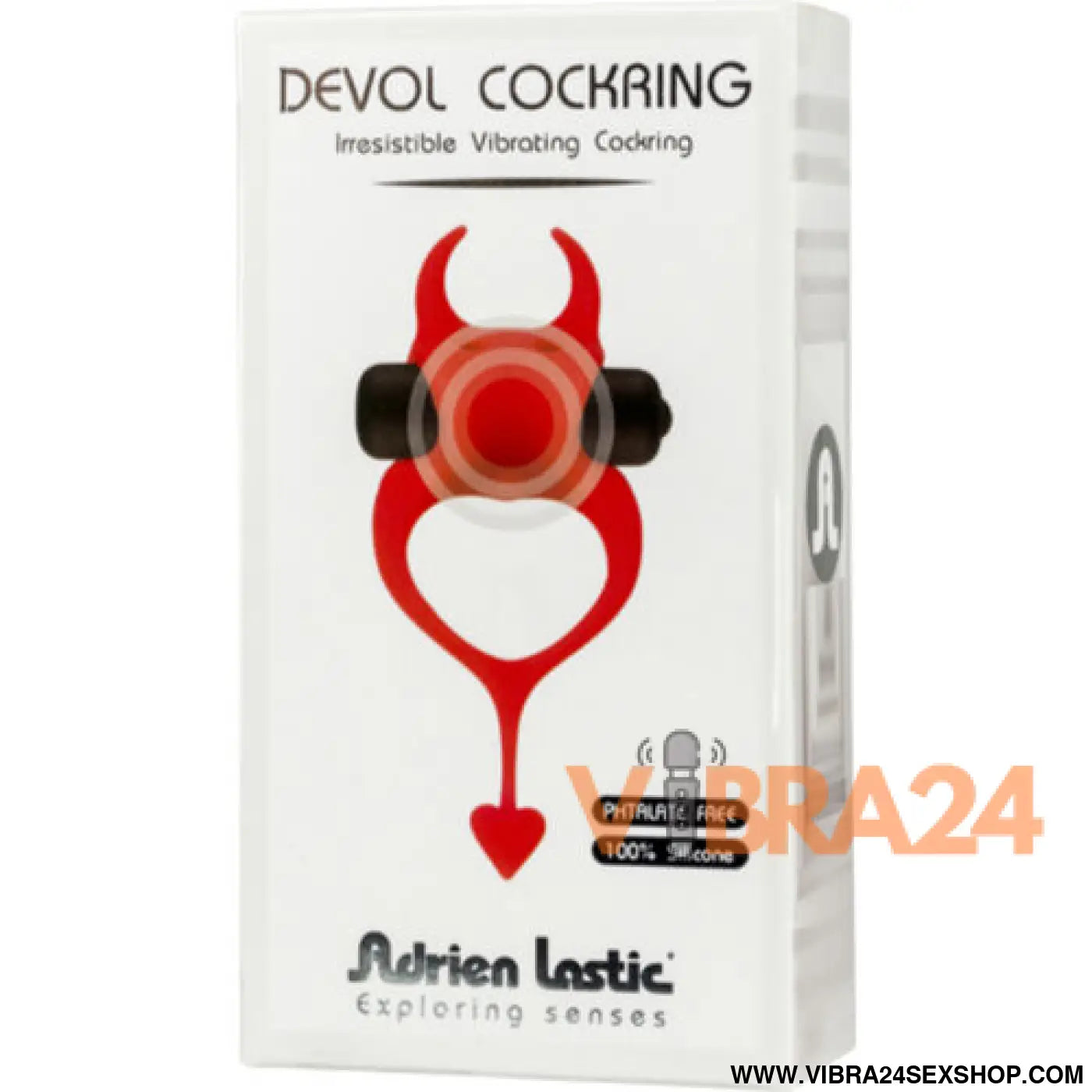 ADRIEN LASTIC - Anel Vibrador Vermelho Devol Cockring - VIBRA24 SEXSHOP