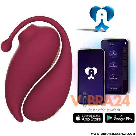 ADRIEN LASTIC - SUCKER DE CLITÓRIS INSPIRAÇÃO + OVO VIBRATÓRIO VERMELHO - APLICATIVO GRATUITO