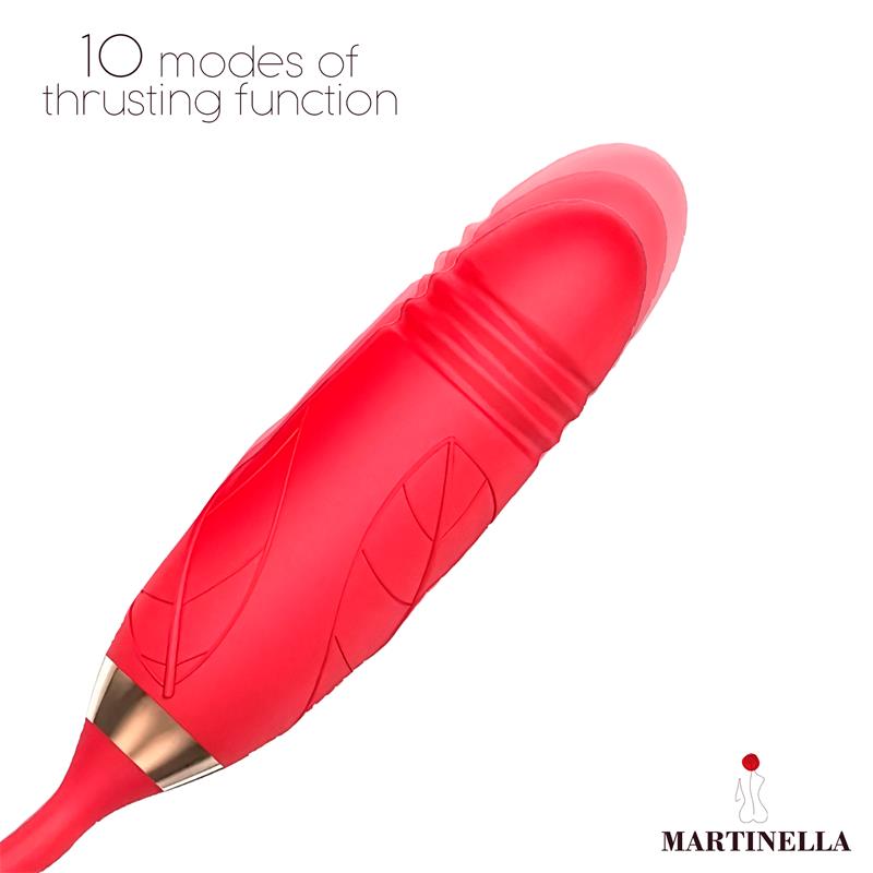 Martinella – Airflow Rose: Estimulador 2 em 1 com Rosa de Sucção e Ovo com Movimento para Prazer Completo