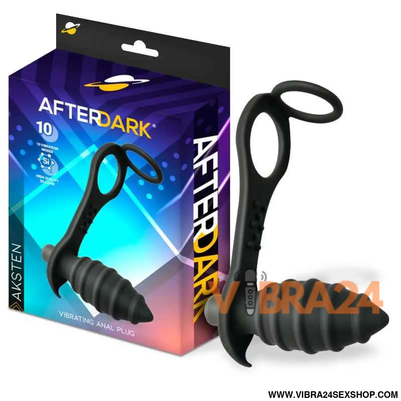 Aksten Vibrating Anal Plug with Penis Ring