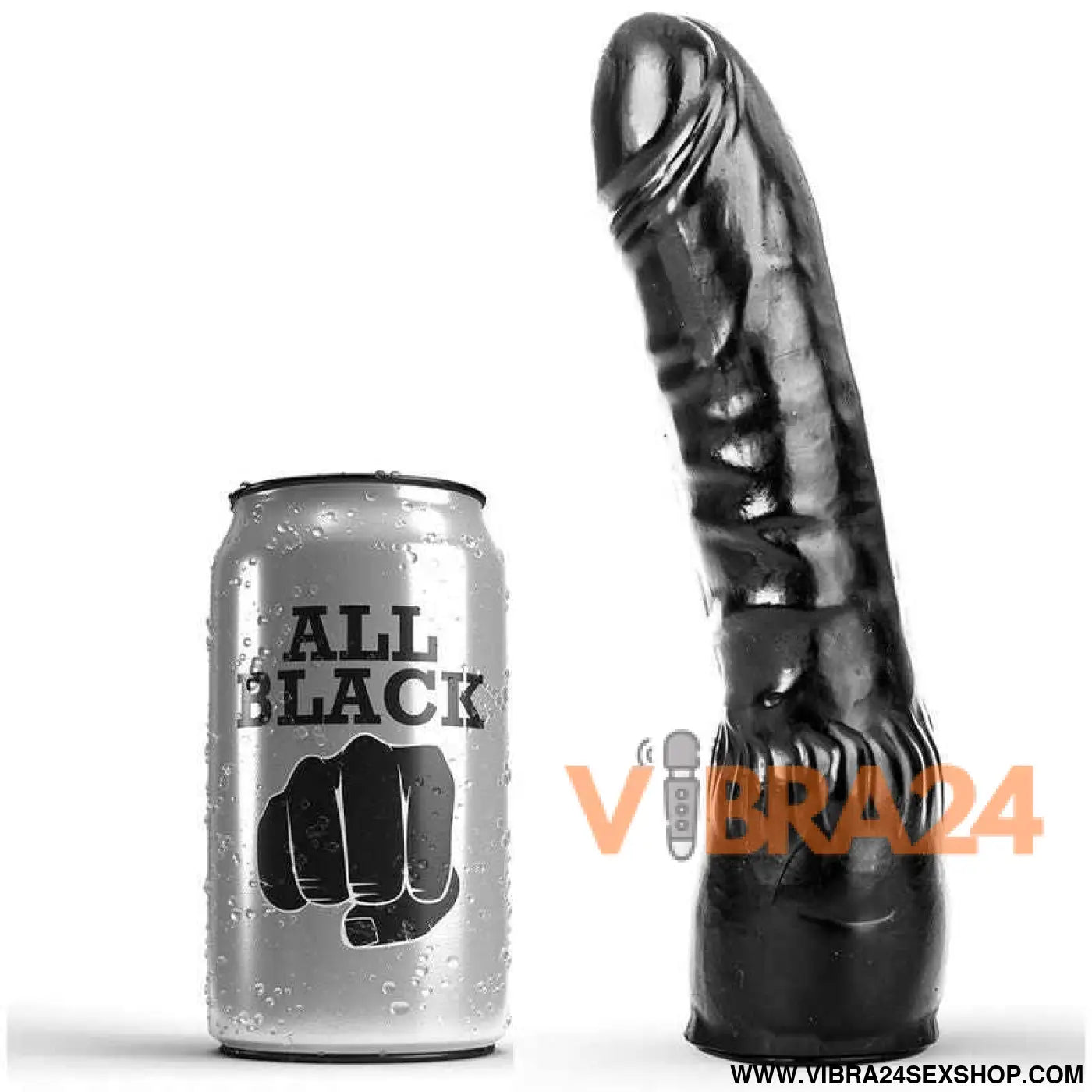 ALL BLACK - DILDO PRETO REALÍSTICO 20 CM
