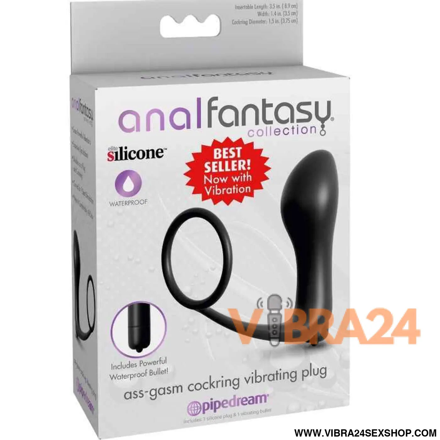 ANAL FANTASY ELITE COLLECTION - PLUG VIBRADOR DE COCKRING ASS-GASM