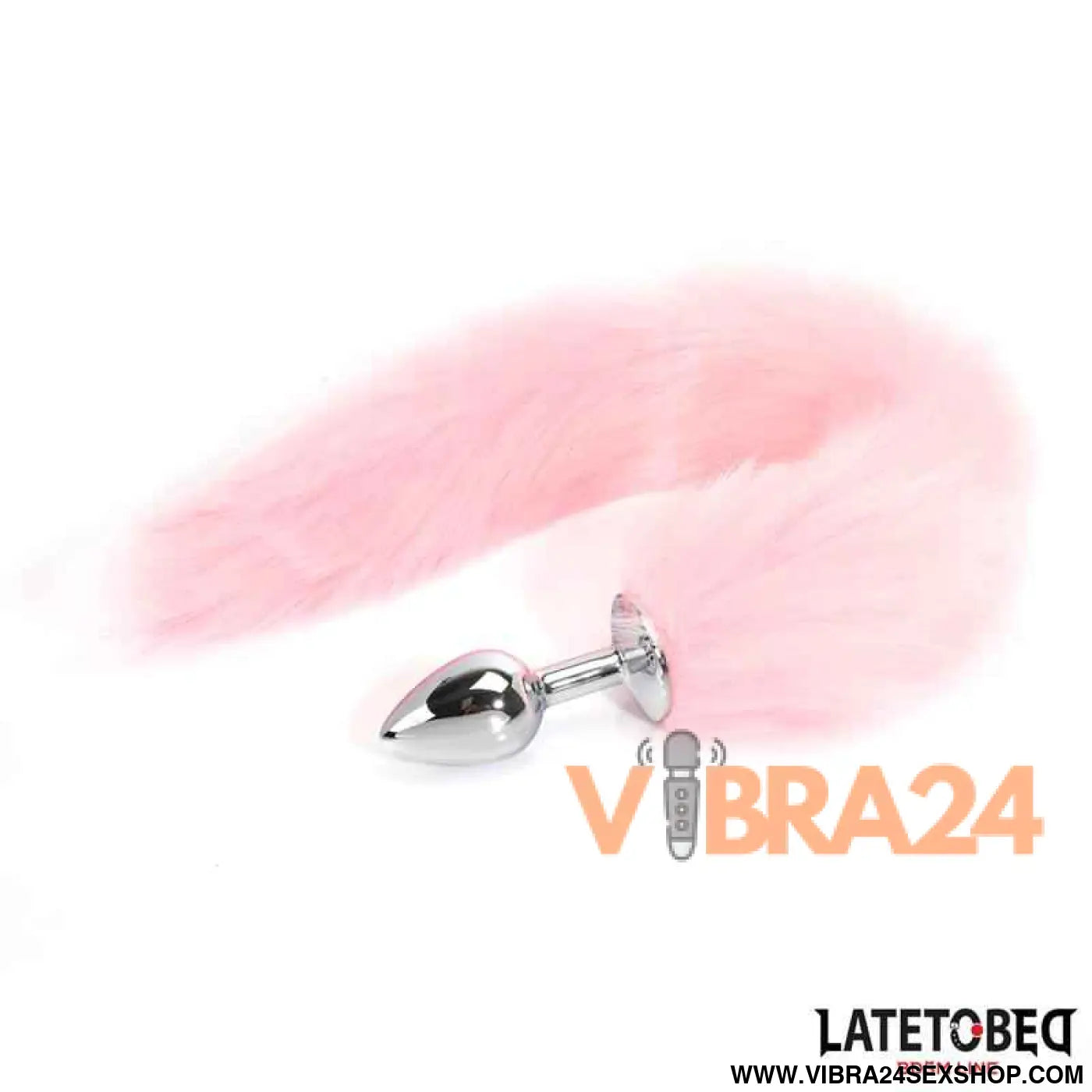 Anal Plug with Fox Tail Pink 40 cm