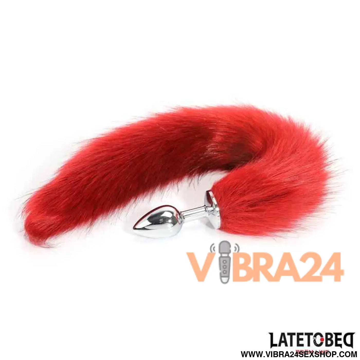 Anal plug with tail Dark Red 40 cm