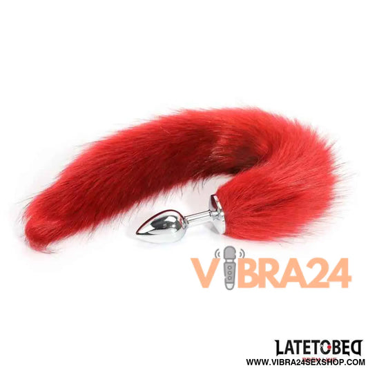 Anal plug with tail Dark Red 40 cm