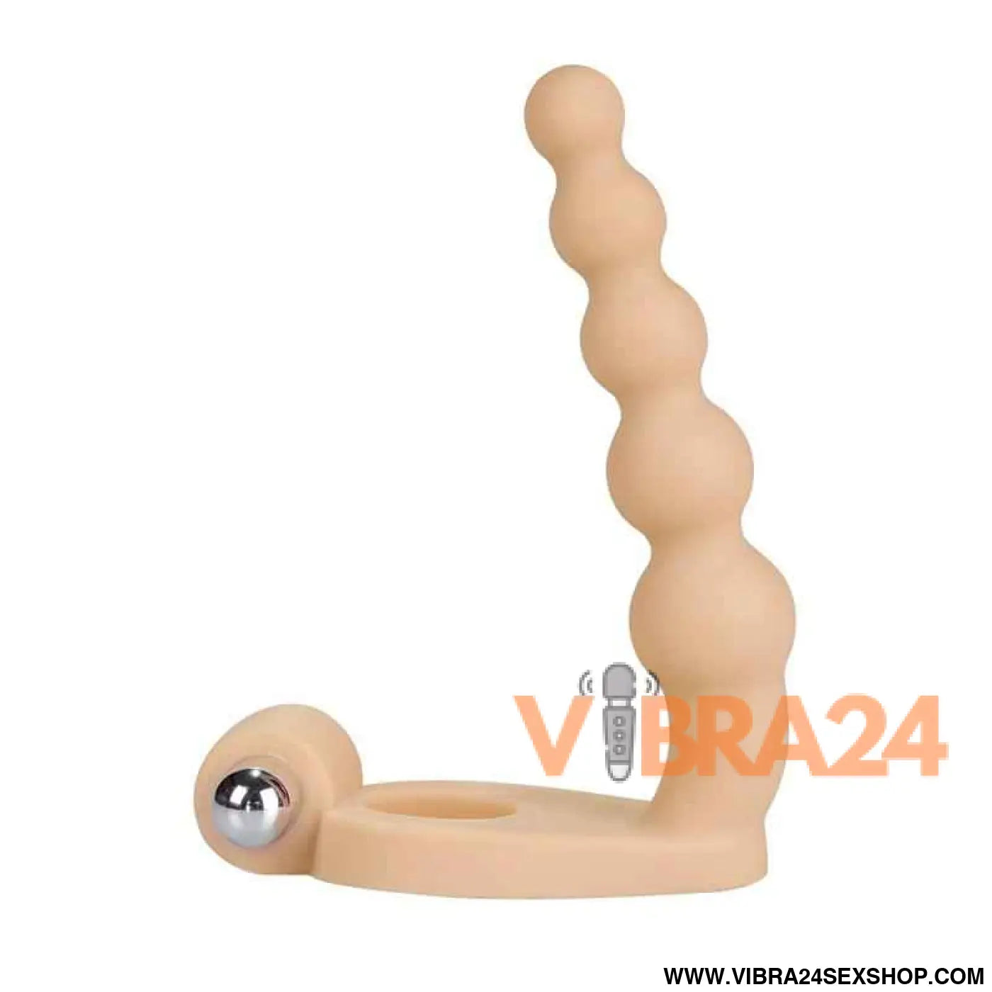 Anal Stimulator The Ultra Soft Bead 6.5 with Vibration Flesh