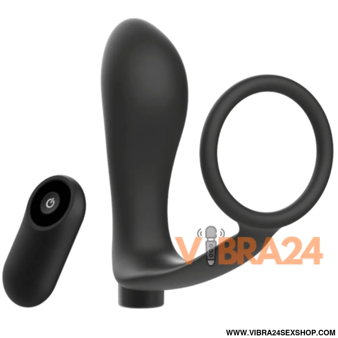 Anel de Pénis com Controle Remoto Recarregável - Plug Anal Preto Addicted Toys - VIBRA24 SEXSHOP