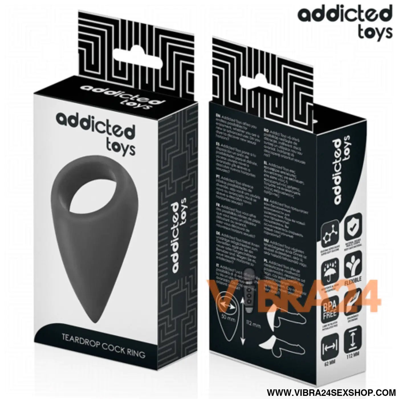 Anel de Pénis em Forma de Lágrimas - Addicted Toys para Prazer Intenso - VIBRA24 SEXSHOP