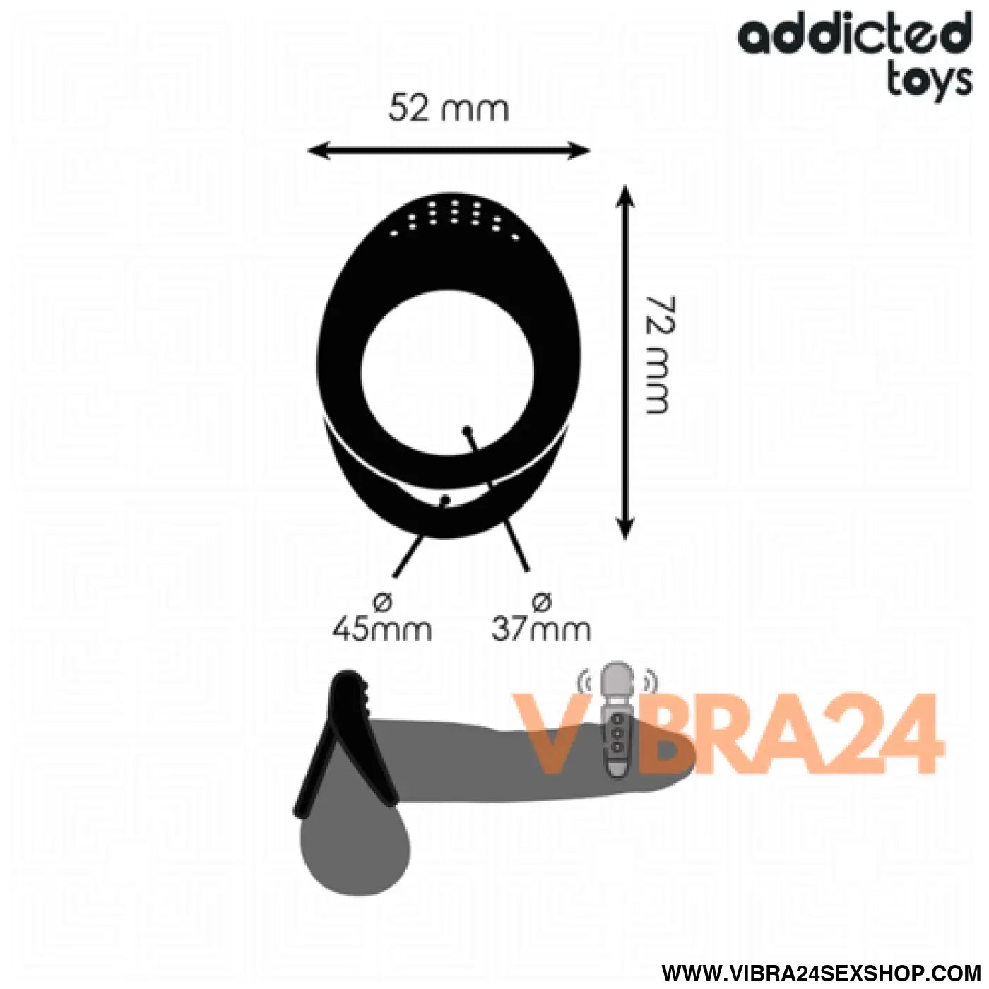 ANEL DE PÉNIS TEXTURIZADO - ADDICTED TOYS COM DUPLA TEXTURA - VIBRA24 SEXSHOP