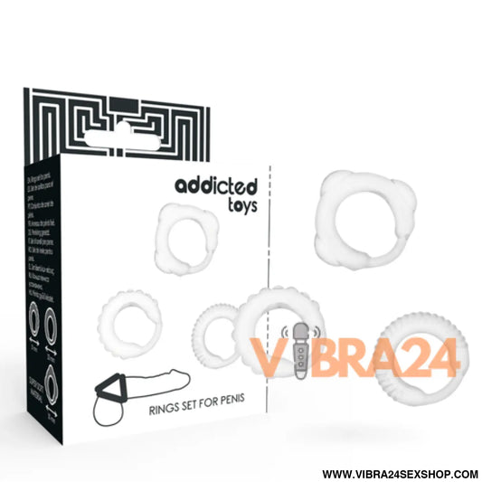anel de prazer ADDICTED TOYS - Set C-Ring Claro para Estímulo Máximo