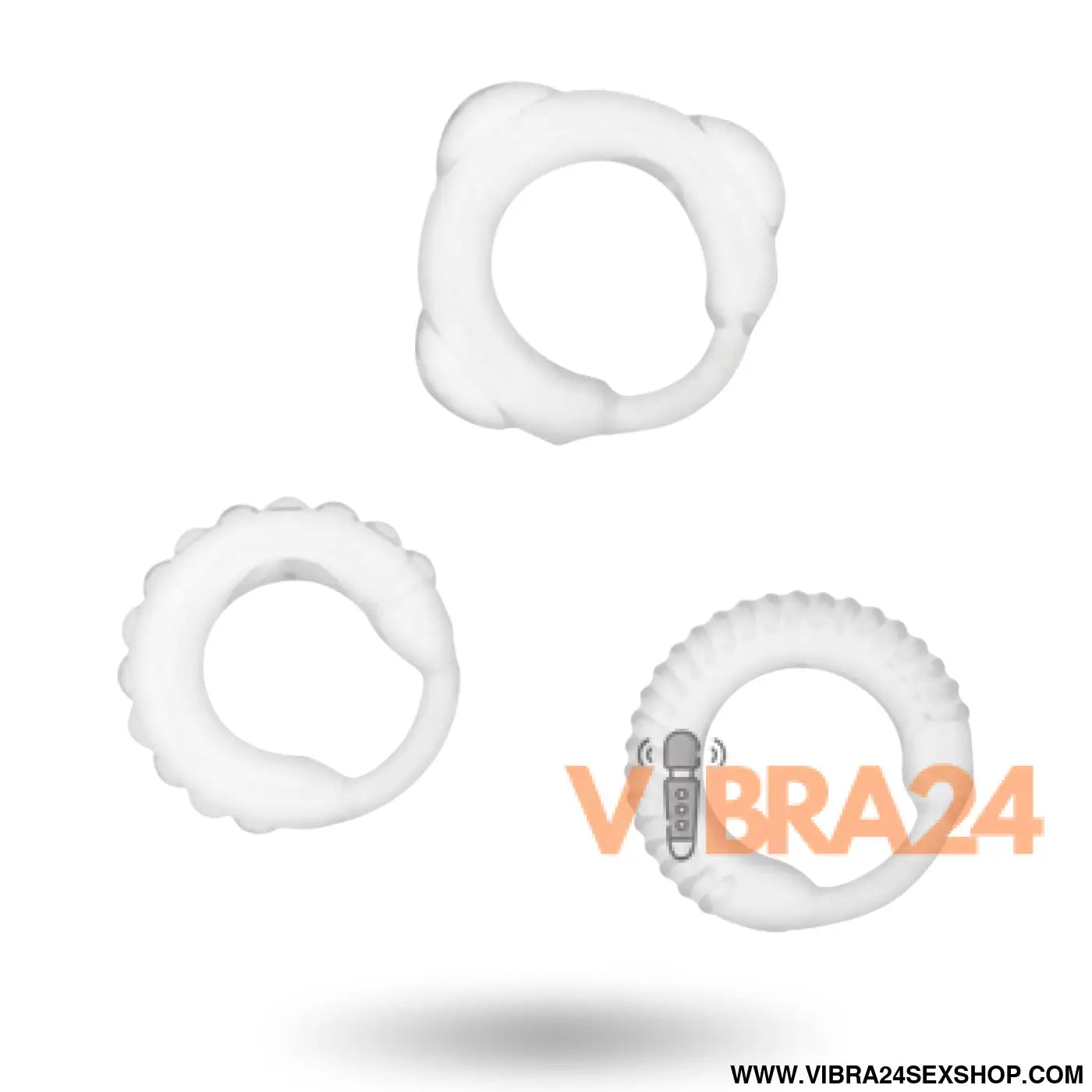 anel de prazer ADDICTED TOYS - Set C-Ring Claro para Estímulo Máximo - VIBRA24 SEXSHOP