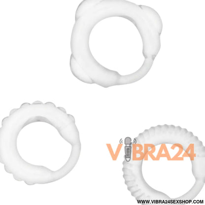 anel de prazer ADDICTED TOYS - Set C-Ring Claro para Estímulo Máximo - VIBRA24 SEXSHOP