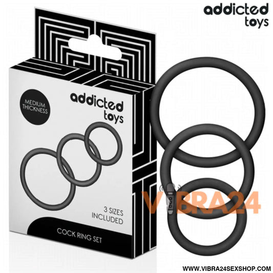 ANEL DE SILICONE PARA ADULTOS - ADDICTED TOYS CONJUNTO ANÉIS MODELO 2