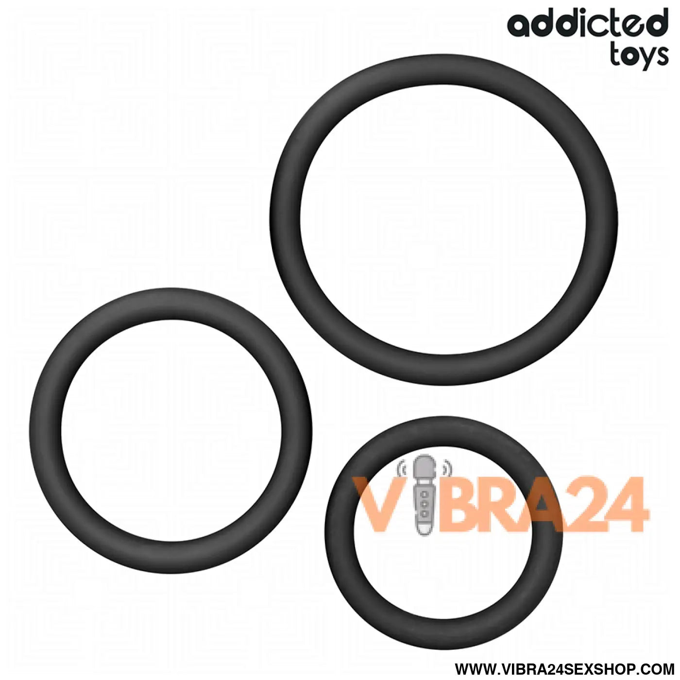 ANEL DE SILICONE PARA ADULTOS - ADDICTED TOYS CONJUNTO DE ANÉIS DE SILICONE MODELO 2 - VIBRA24 SEXSHOP