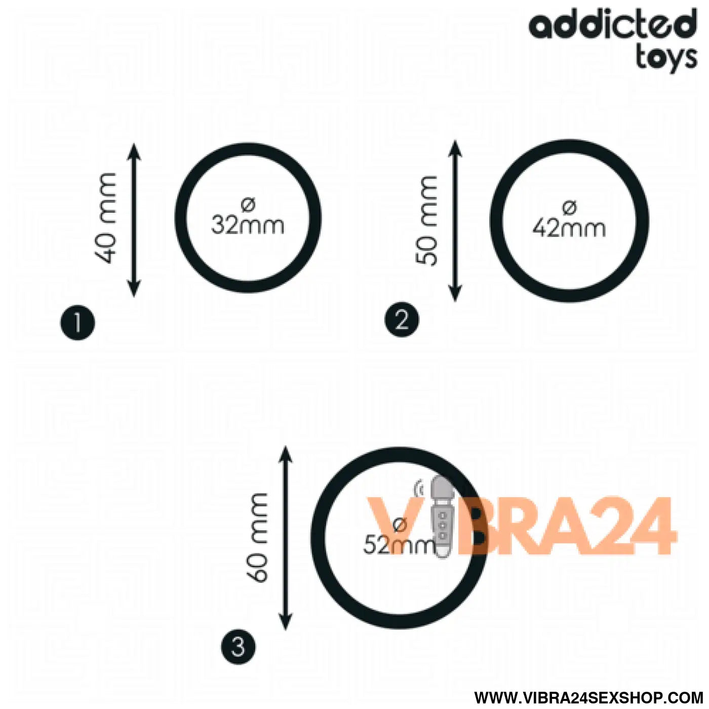 ANEL DE SILICONE PARA ADULTOS - ADDICTED TOYS CONJUNTO DE ANÉIS DE SILICONE MODELO 2 - VIBRA24 SEXSHOP