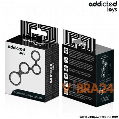 ANEL PARA PÉNIS COM DIVISORES PARA TESTÍCULOS - ADDICTED TOYS - VIBRA24 SEXSHOP