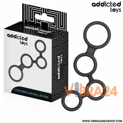 ANEL PARA PÉNIS COM DIVISORES PARA TESTÍCULOS - ADDICTED TOYS - VIBRA24 SEXSHOP