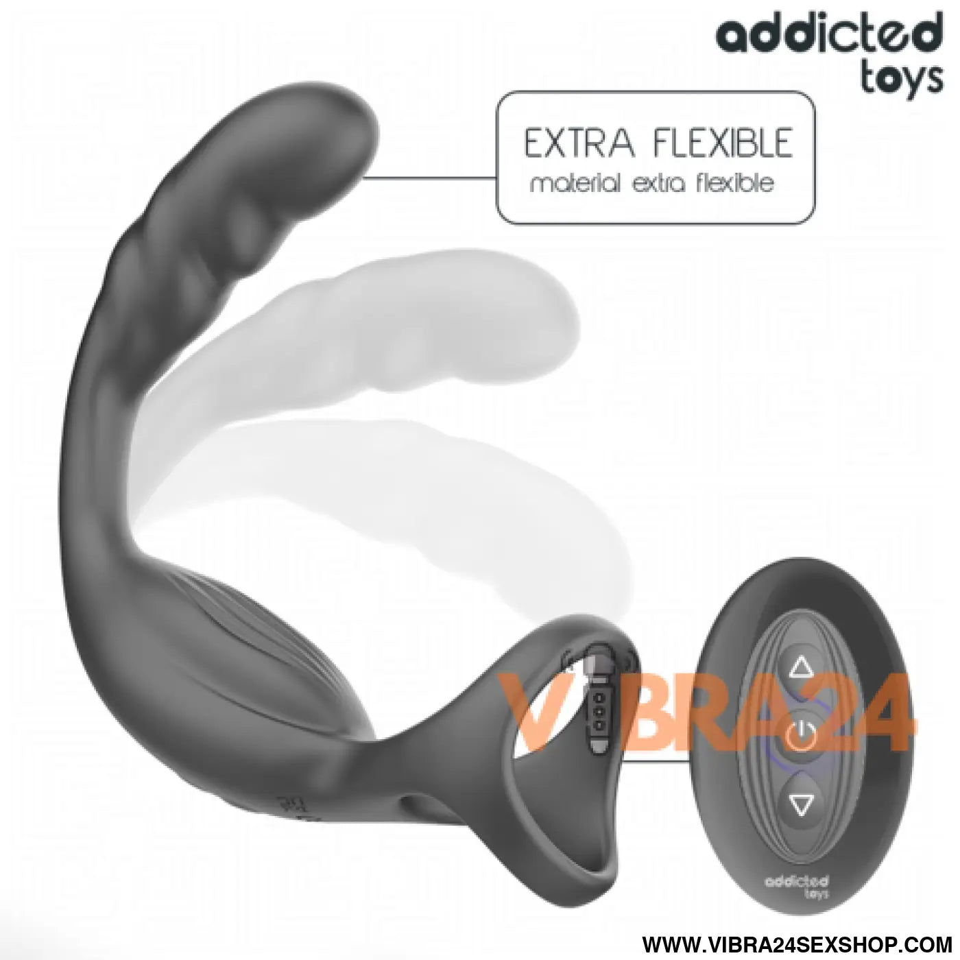 Anel Peniano para Próstata com Controle Remoto - Addicted Toys - VIBRA24 SEXSHOP