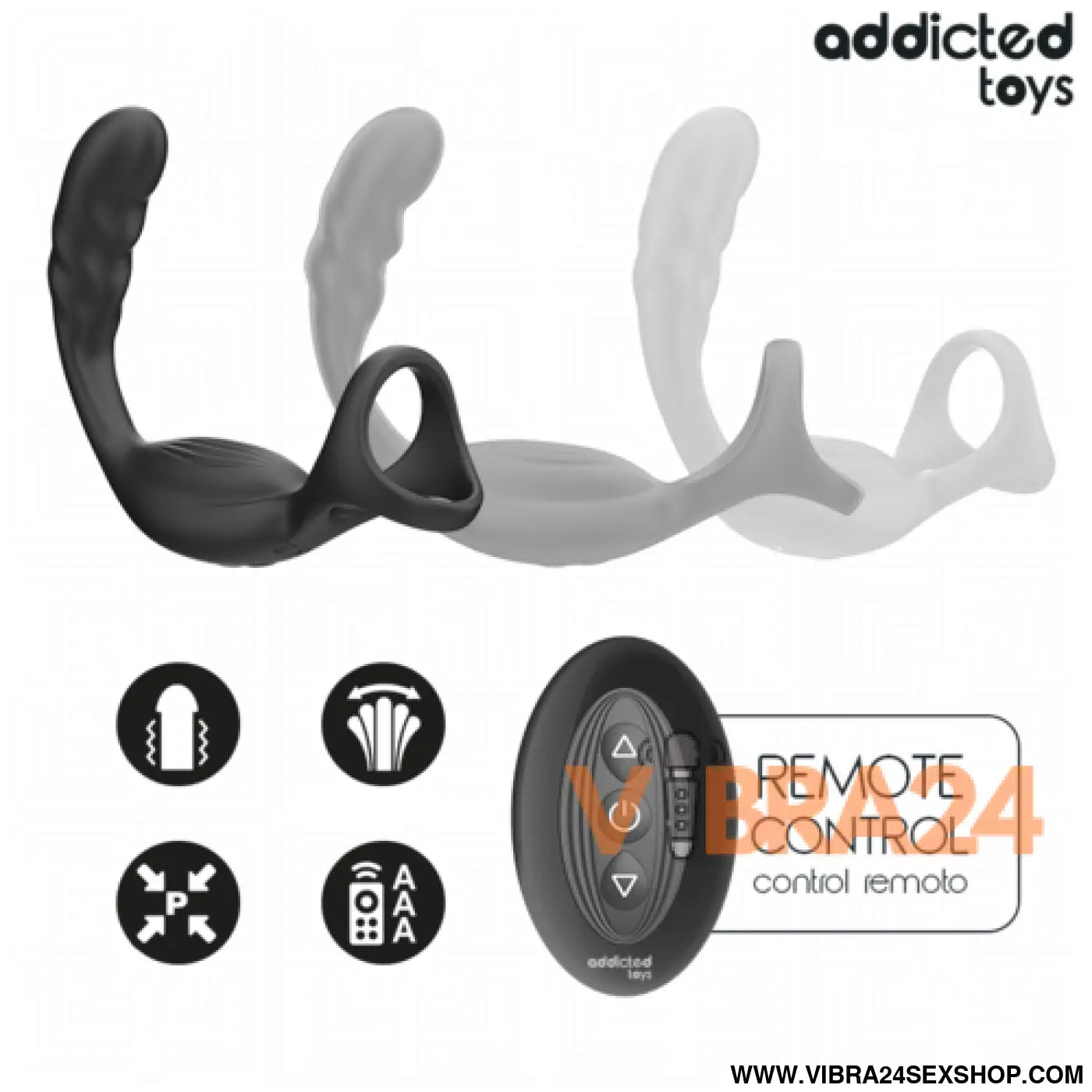 Anel Peniano para Próstata com Controle Remoto - Addicted Toys - VIBRA24 SEXSHOP