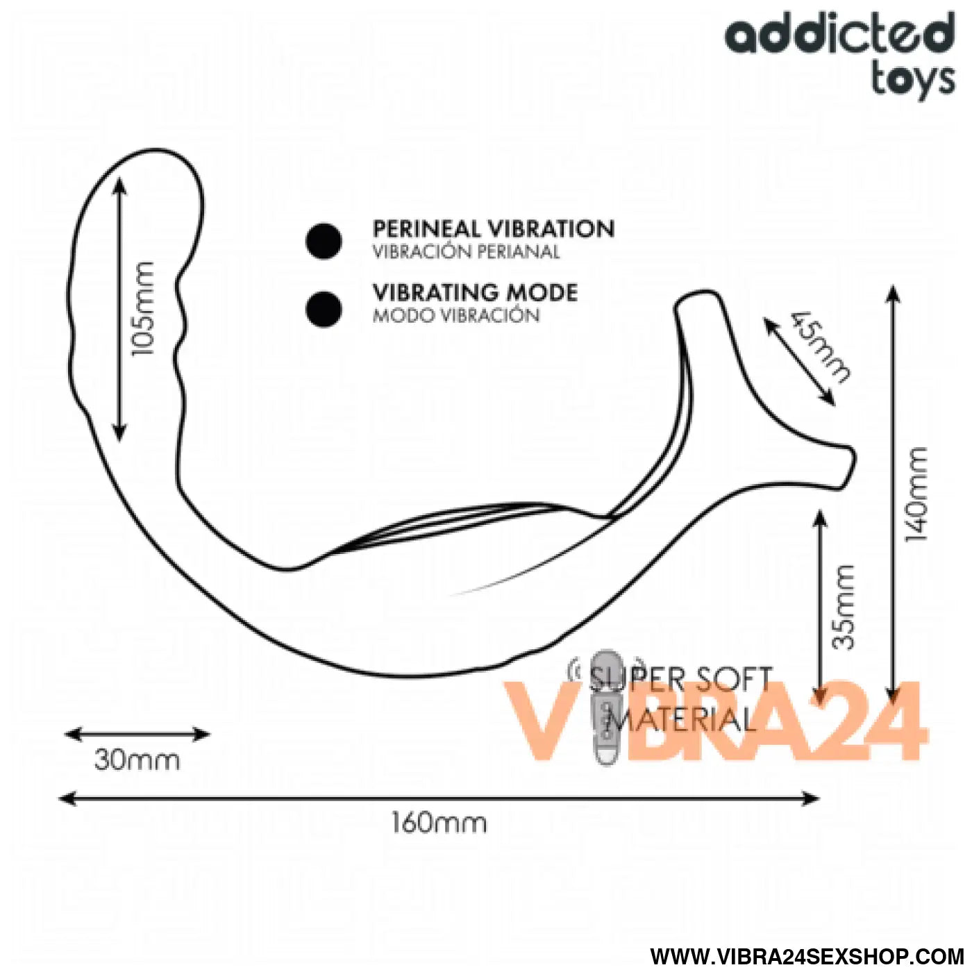Anel Peniano para Próstata com Controle Remoto - Addicted Toys - VIBRA24 SEXSHOP