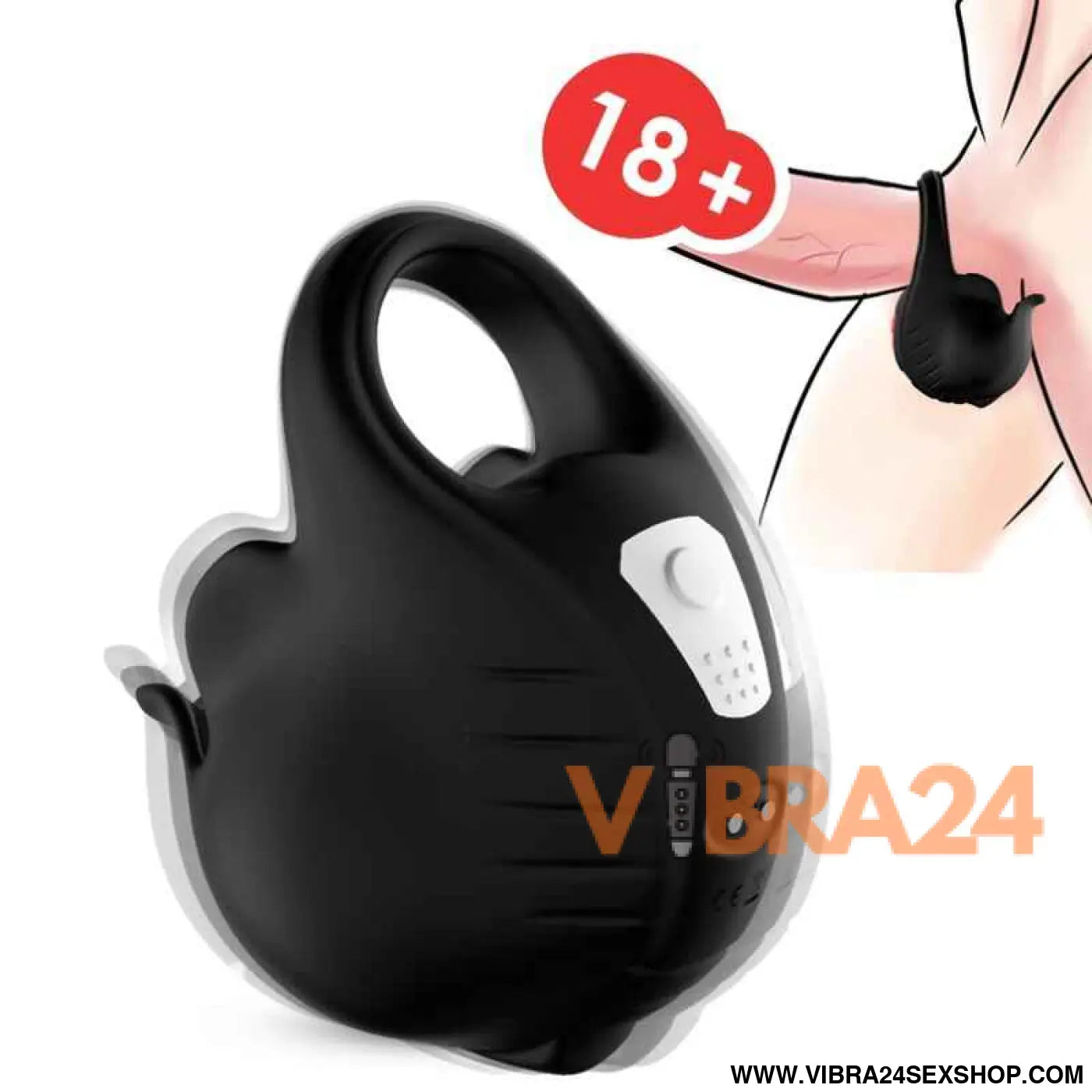 ANEL PENIANO PRETO ARMONY - Anel Vibratório Coping Preto para Prazer Intenso - VIBRA24 SEXSHOP