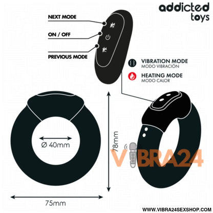 ANEL PENIANO VIBRATÓRIO COM AQUECIMENTO - VIBRA24 SEXSHOP