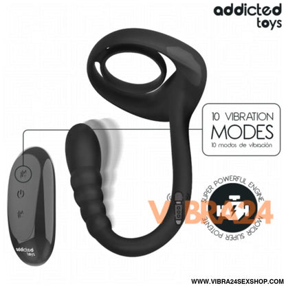 ANEL PENIANO VIBRATÓRIO COM CONTROLE REMOTO - ADDICTED TOYS PARA PRAZER INFINITO - VIBRA24 SEXSHOP