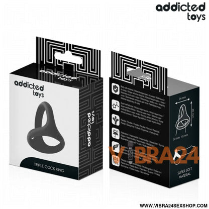 ANEL TRIPLO PARA O PÉNIS - ADDICTED TOYS