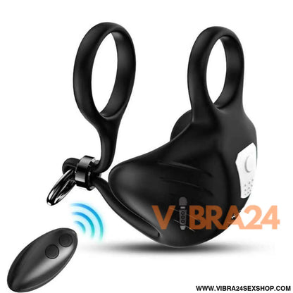 Anel Vibrador Controle Remoto Armony Manta Scrotum Preto