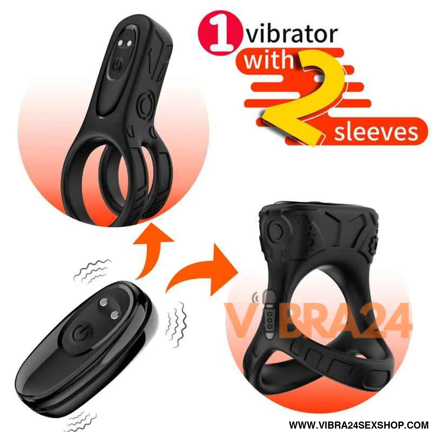 Anel Vibratório Duplo Mecha Lock Urban Sky Vibra24 Sexshop