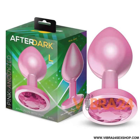 Anodyzed Anal Plug Pink with Jewel Size L
